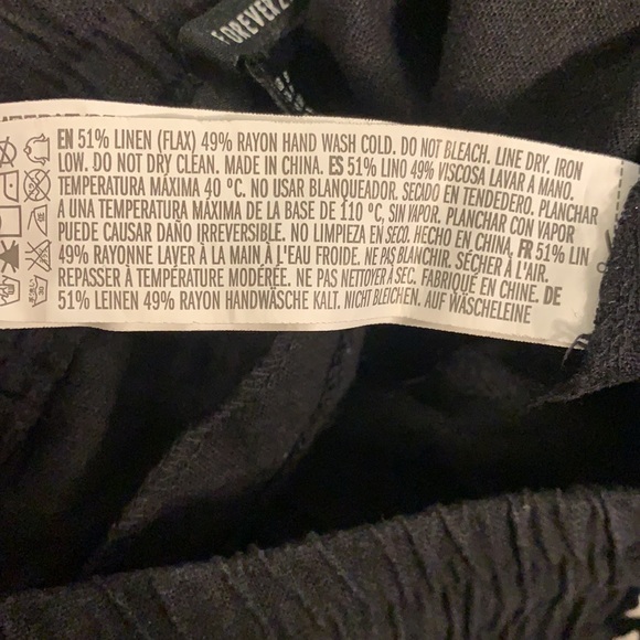 Black Linen Blend High Rise Pant - Picture 4 of 6